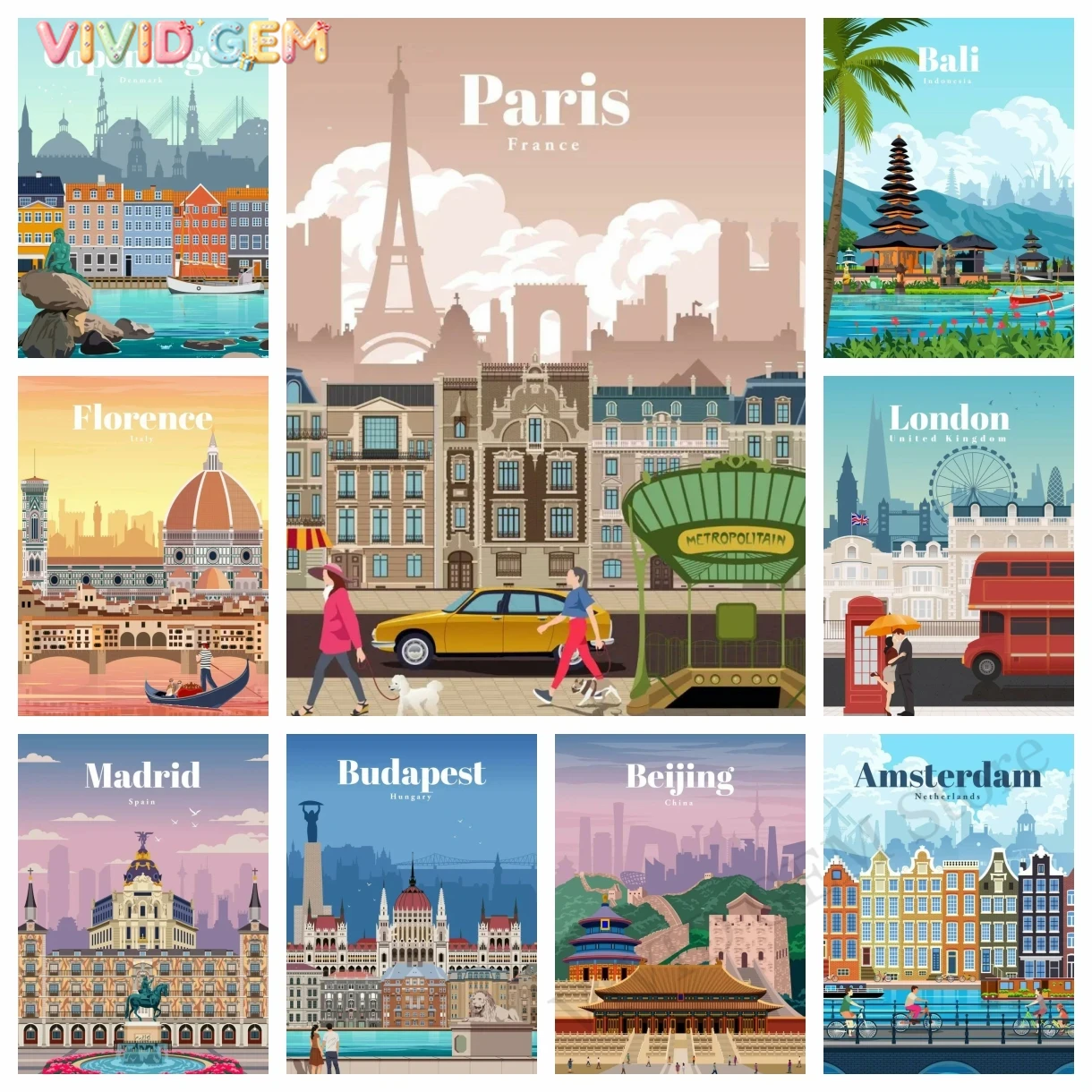 Resin Art Bali - VIVID GEM 5D DIY Diamant-Malerei-Sets Amsterdam,