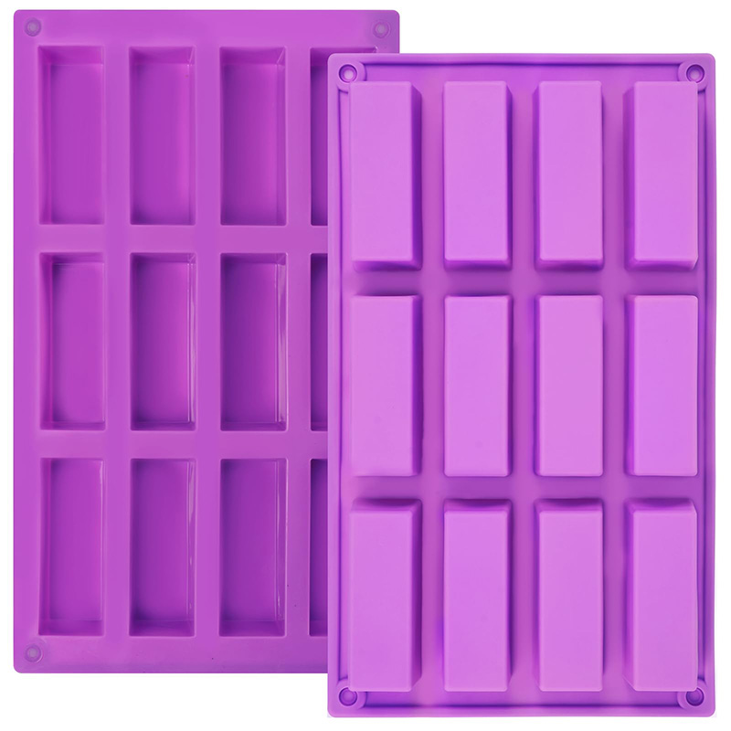 Tray Mold Rectangle - Rechteckige Karamell-Süßigkeits-Silikonformen mit 12 Mulden, Energieniegel-Schokoladen-Trüffelform,
