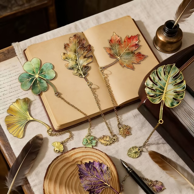 Resin Art Bookmark - 1 Stück Vintage-Lesezeichen mit Metallanhänger, Lesezubehör,