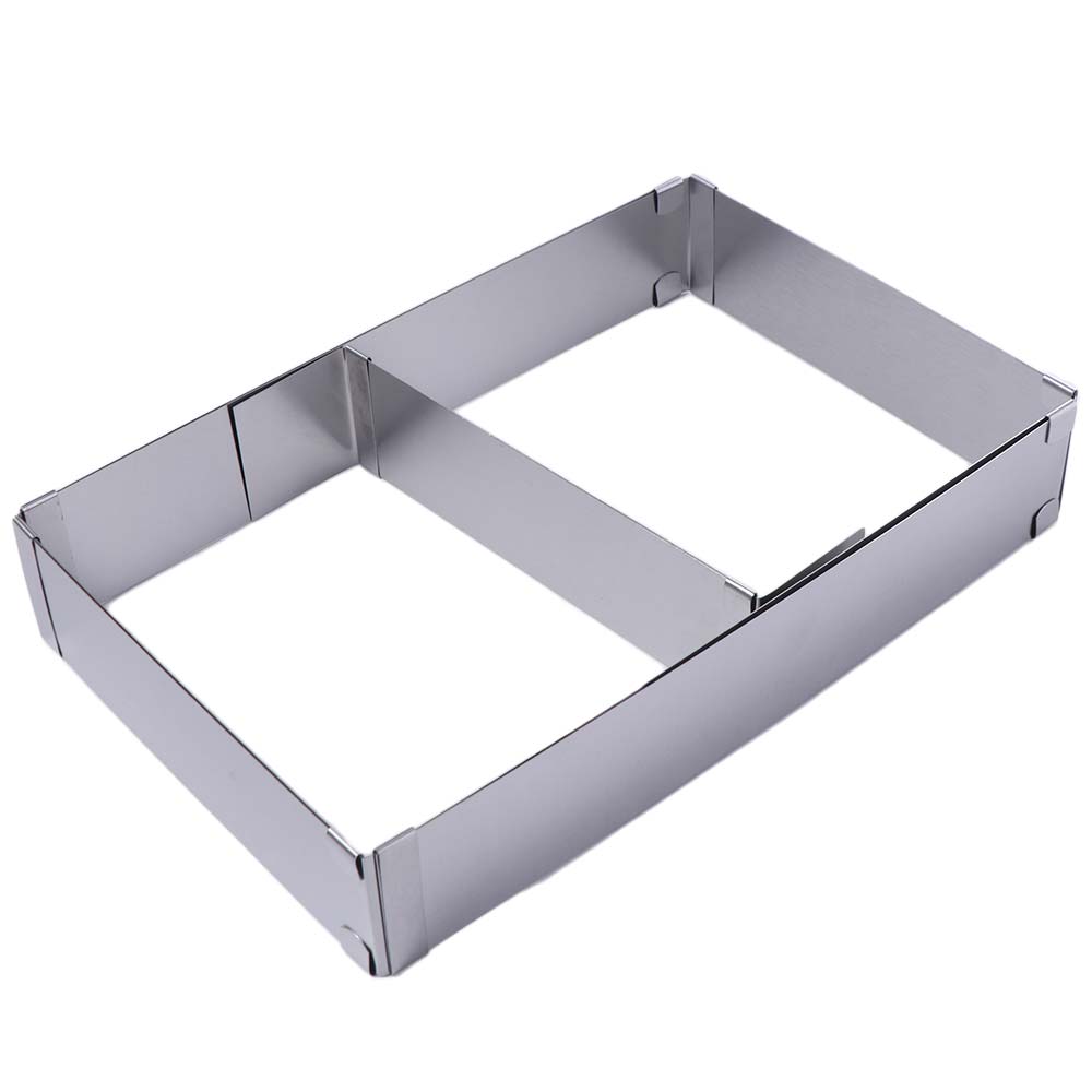 Tray Mold Rectangle - Verstellbarer Mousse-Kuchenring aus Edelstahl, einziehbar, DIY-Kuchenform,