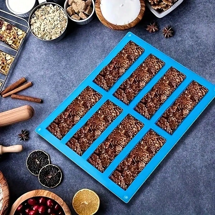 Tray Mold Rectangle - 1 Stück Silikon-Granola-Riegel-Form, Schokoriegel-Form, rechteckige Proteinriegel-Form,