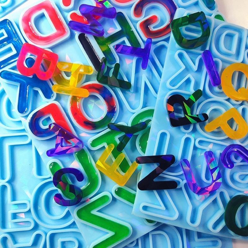 Resin Art Letter Keychain - Buchstaben-Ohrring-Harzform, holografisches Harzformen, Schlüsselanhänger, Anhänger, Schmuckherstellung,