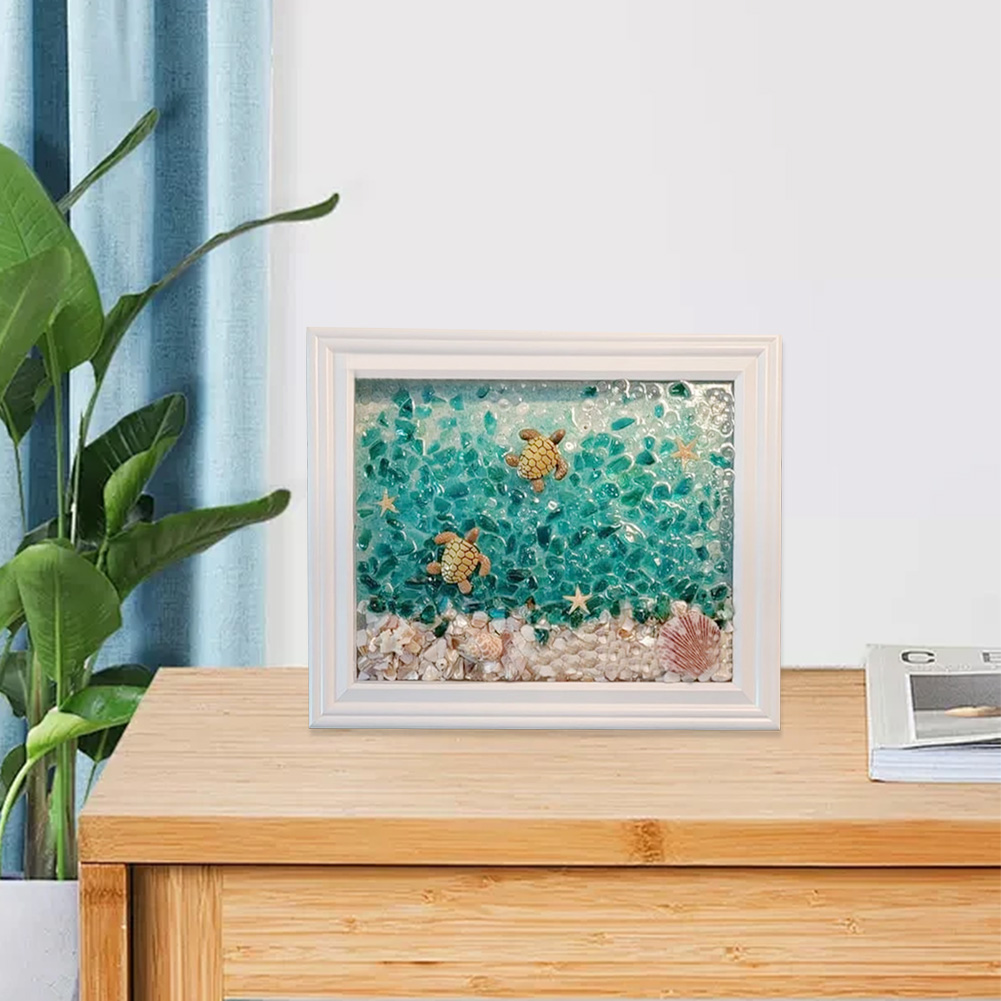 Resin Art Beach Theme - Meerglas-Kunstsets Meerglas-Kunst- und Bastelset DIY Fotorahmen
