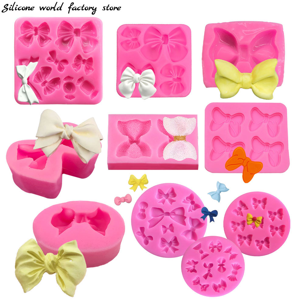 Resin Art World - Silikon-Welt Schleifenknoten-Kuchenform Niedliche Schleifenformen DIY Fondant