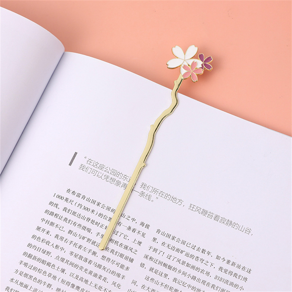 Resin Art Bookmark - Metall Sakura Lesezeichen kreative Blume Lesezeichen