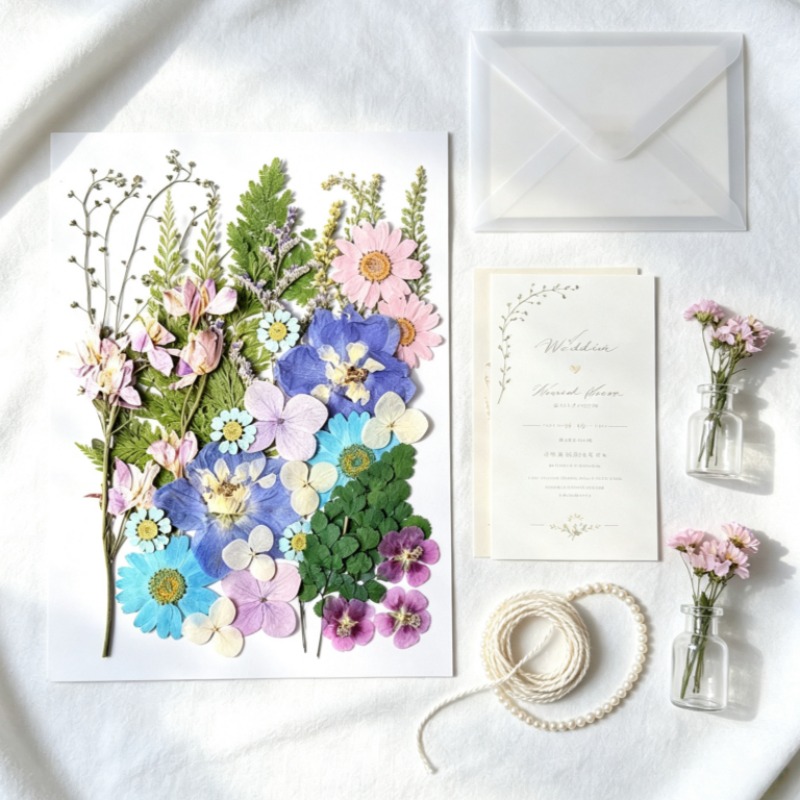Resin Art Bookmark - Gemischtes Set mit Gepressten Getrockneten Blumen,