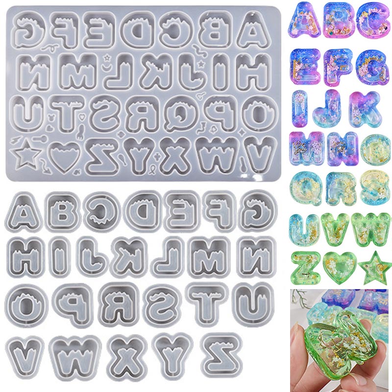 Resin Art Letter Keychain - DIY Harz Kunst Eis Brief Silikon