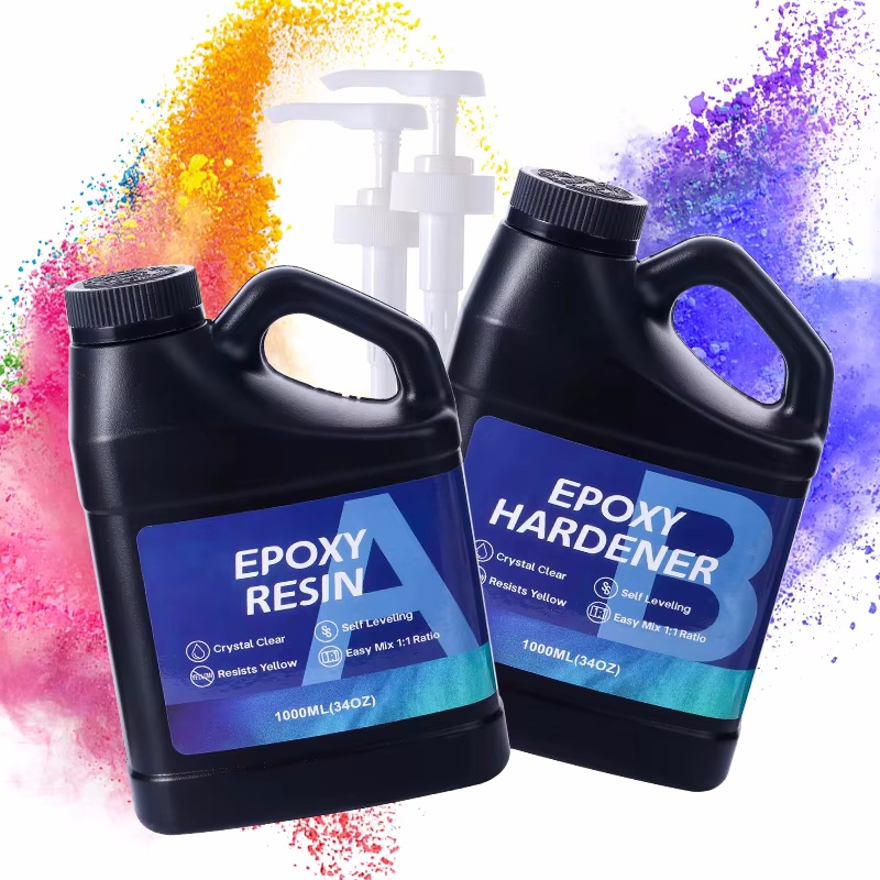 Resin Art Ratio - 2000 ml Epoxidharz-Set, 1:1-Verhältnis, kristallklares Epoxidharz,