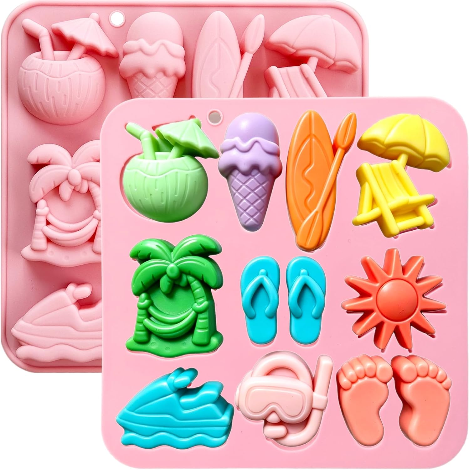 Resin Art Beach Theme - Sommer-Strand-Silikonformen mit 10 Vertiefungen im Tropischen
