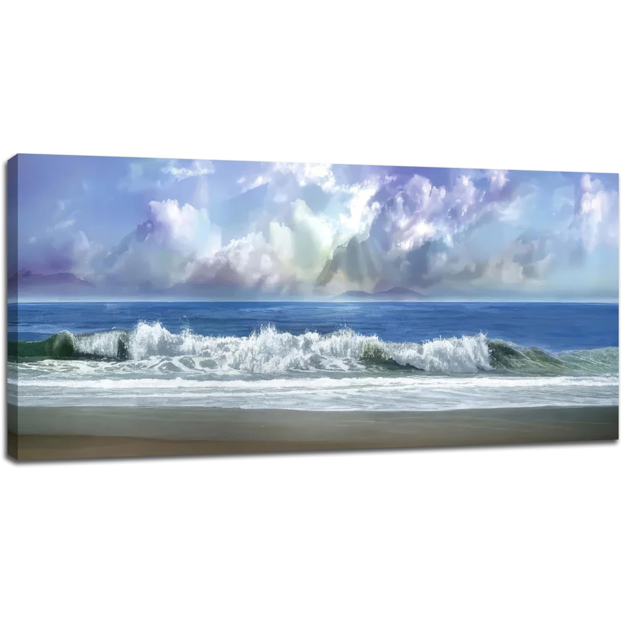 Resin Art Beach Theme - Blauer Ozean, Diamant-Stickerei, Wandkunst, Strandbild für