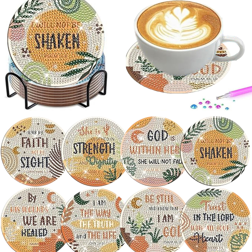 8-teiliges Set Diamant-Malerei – Resin Art Coasters Bewertung und Preis