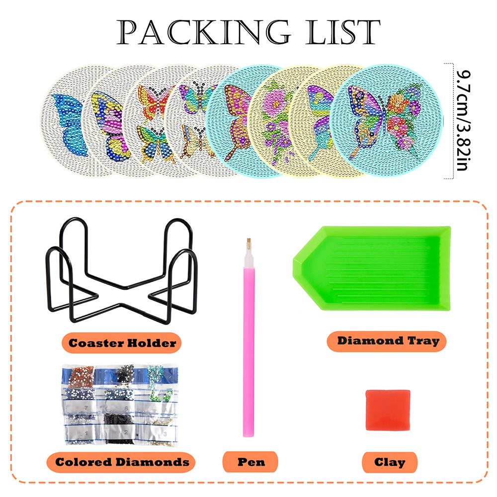 8 Stück/Set mit Halterung, Dia – Resin Art Coasters Bewertung und Preis