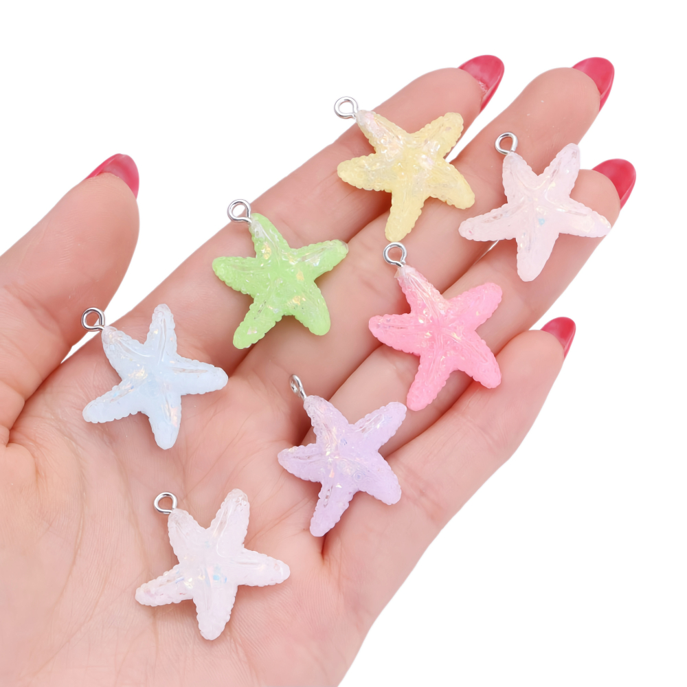 10 Stück Bunte Seestern-Anhäng – Resin Art Beach Theme Bewertung und Preis